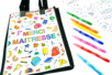 Cadeau Maitresse : Sac personnalisé avec un coloriage - Medium-Tip Markers – 10doigts.fr