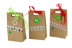 sac calendrier de l'avent kraft - Alphabet Stickers, Messages – 10doigts.fr