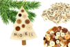 Suspension sapin à décorer avec des boutons - Stick-on Decorations – 10doigts.fr