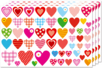 Set de 108 gommettes corazones fantasía (2 planchas de 54 gommettes) - Pegatinas Corazones – 10doigts.fr