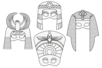 Set de 4 máscaras egipcias para colorear - Máscaras para colorear – 10doigts.fr