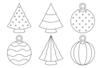 Conjunto de 6 formas gigantes de Navidad en cartón fuerte impreso - Kits creativos de Navidad para los niños – 10doigts.fr