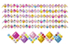 Adhesive Rhinestones "Multicolored Squares" - 5 Strips - 1 - Sticker rhinestones - 10doigts.com - Sticker rhinestones – 10doigts.fr