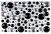 Self-adhesive Round Rhinestones, Black - 106 pcs - 1 - Rhinestones - 10doigts.com - Rhinestones – 10doigts.fr