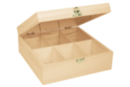 Wooden Tea Box, 6 Compartments - 21.5 x 21.5 cm - Wooden Boxes - 10doigts.fr
