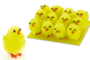 Pollitos de chenilla de seda - 12 pcs - Accesorios decorativos de Pascua - 10doigts.fr