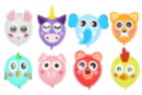 Set de globos animales para decorar - 8 globos - Globos, guirnaldas, serpentinas - 10doigts.fr