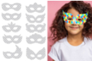 Harlequin Wolf Coloring Masks - 10 Designs - Creative Masks for Kids - 10doigts.fr