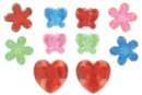 Mega Rhinestones Flowers, Butterflies, and Hearts - 18 pcs - Rhinestones - 10doigts.fr