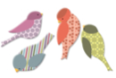 Decorated Wooden Sparrows - 8 Pieces - Painted Wooden Decor - 10doigts.fr