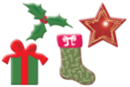 Decorated Wooden Christmas Shapes - 8 Pieces - Painted Wooden Decor - 10doigts.fr