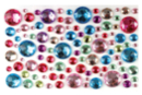 Round Sticky Rhinestones, Multicolor - 106 pcs - Rhinestones - 10doigts.fr