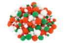 Christmas Colored Pom Poms - 140 Pieces - Craft Pom Poms - 10doigts.fr