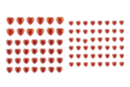 Strass corazones autoadhesivos, rojo - 84 pcs - Strass adhesivos - 10doigts.fr