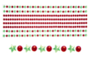 Red and Green Adhesive Rhinestones - 8 Strips - Sticker rhinestones - 10doigts.fr