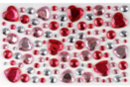Self-adhesive Rhinestones Hearts and Circles, Pink - 106 pcs - Heart Decorations - 10doigts.fr