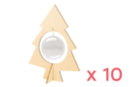 10 fir trees + 10 plastic balls Ø 10 cm - Christmas Wooden Objects 29077 - 10doigts.fr