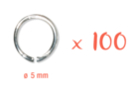 Silver Round Rings Ø 5 mm - 100 pcs - Rings, Pins - 10doigts.fr