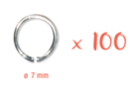 Round Silver Rings Ø 7 mm - 100 pcs - Rings, Pins 11810 - 10doigts.fr