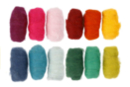 Pelotas de Lana Cardada - 4 sets (12 pcs) - Aguja, lana cardada 59051 - 10doigts.fr