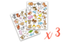Funny Animal Stickers 1 - 3 sets (150 stickers) - Animal Stickers 18491 - 10doigts.fr