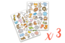Funny Animal Stickers 2 - 3 sets (150 stickers) - Animal Stickers 18496 - 10doigts.fr