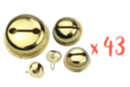 Cascabeles dorados Ø 1,2 - 1,8 - 2 y 3 cm - 43 unidads - Cascabeles y campanitas 09524 - 10doigts.fr