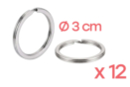 Anillos rotos Ø 3 cm - 12 unidads - Llaveros - 10doigts.fr