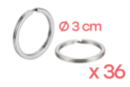 Anillos rotos Ø 3 cm - 36 unidads - Llaveros 07410 - 10doigts.fr