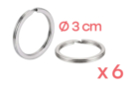 Broken Rings Ø 3 cm - 6 pieces - Keychains - 10doigts.fr
