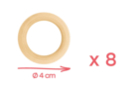 Anillos de madera Ø 4 cm - 8 unidads - Abalorios Madera - 10doigts.fr