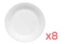 White cardboard plates Ø 21 cm - 1 set (8 pieces) - Disposable and Reusable Tableware - 10doigts.fr