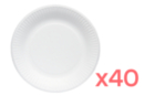 Platos de cartón blanco Ø 21 cm - 5 sets (40 unidades) - Vajilla desechable y reutilizable 28185 - 10doigts.fr