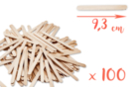 Wooden Eskimo Sticks (9.3 cm) - 100 Pieces - Wooden Accessories 05144 - 10doigts.fr