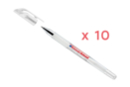 Caja de 10 bolígrafos de tinta gel - Blanco - Lápices y marcadores - Embalaje Creativo 55235 - 10doigts.fr