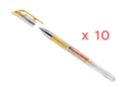 Caja de 10 bolígrafos de tinta gel - Oro - Lápices y marcadores - Embalaje Creativo 55231 - 10doigts.fr