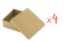 Square boxes 9 x 9 cm - H: 3.5 cm - Set of 4 - Cardboard Boxes and Baskets 12129 - 10doigts.fr