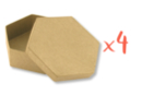 Hexagonal Boxes Ø 10.5 cm - H: 3.5 cm - Set of 4 - Cardboard Boxes and Baskets 12131 - 10doigts.fr