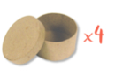 Round cardboard boxes ø 8 cm, h: 3.5 cm - Set of 4 boxes - Cardboard Boxes and Baskets 12324 - 10doigts.fr