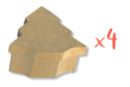 Fir Boxes 9 x 10 cm - H: 5 cm - Set of 4 - Cardboard Boxes and Baskets 12076 - 10doigts.fr