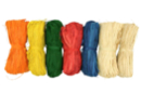 50 g Raffia bundles : Yellow, orange, red, blue, green, natural (x2), 7 bundles - Raffia and Straw 10224 - 10doigts.fr