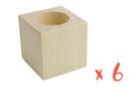 Wooden Cube Candle Holders - 6 Pieces - Wood Candle Holders - 10doigts.fr