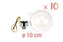 Plastic balls Ø 10 cm - 10 pieces - DIY Christmas Ornaments 13066 - 10doigts.fr
