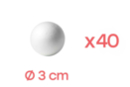 Bolas de poliestireno Ø 3 cm - 40 unidads - Bolas de poliestireno 12823 - 10doigts.fr