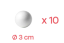 Bolas de poliestireno Ø 3 cm - 10 unidads - Bolas de poliestireno 10360 - 10doigts.fr