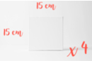 Cotton Frame 15 x 15 cm - 4 Frames - Stretched Frames and Canvas Boards 11228 - 10doigts.fr