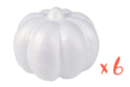 Styrofoam Pumpkins 9 x 6 cm - 6 pieces - Styrofoam - Decorative Supports - 10doigts.fr