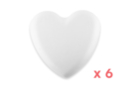 Flat Base Styrofoam Heart, 6 Pieces - Decorative Shapes - Styrofoam 59455 - 10doigts.fr