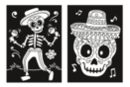 Coloraciones de terciopelo esqueletos - 2 pcs - Kits creativos de Halloween 57793 - 10doigts.fr