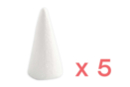 Conos de poliestireno 11 cm - 5 unidads - Figuras de poliestireno para decorar - 10doigts.fr